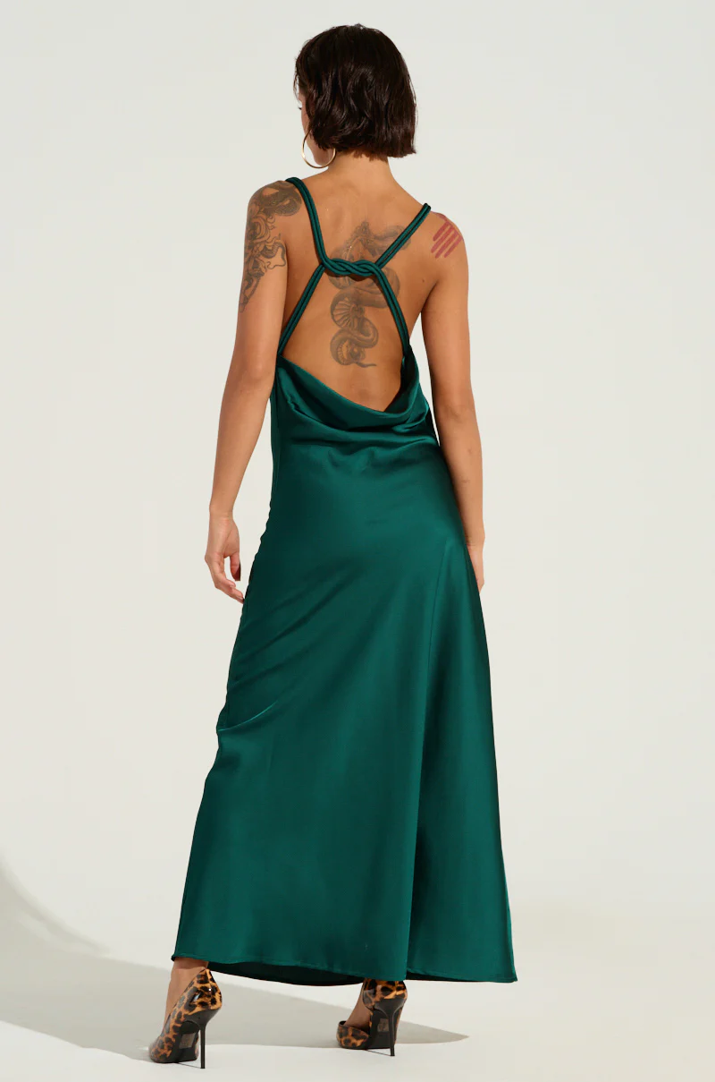 LOVED HARD SATIN MAXI DRESS - Image 4