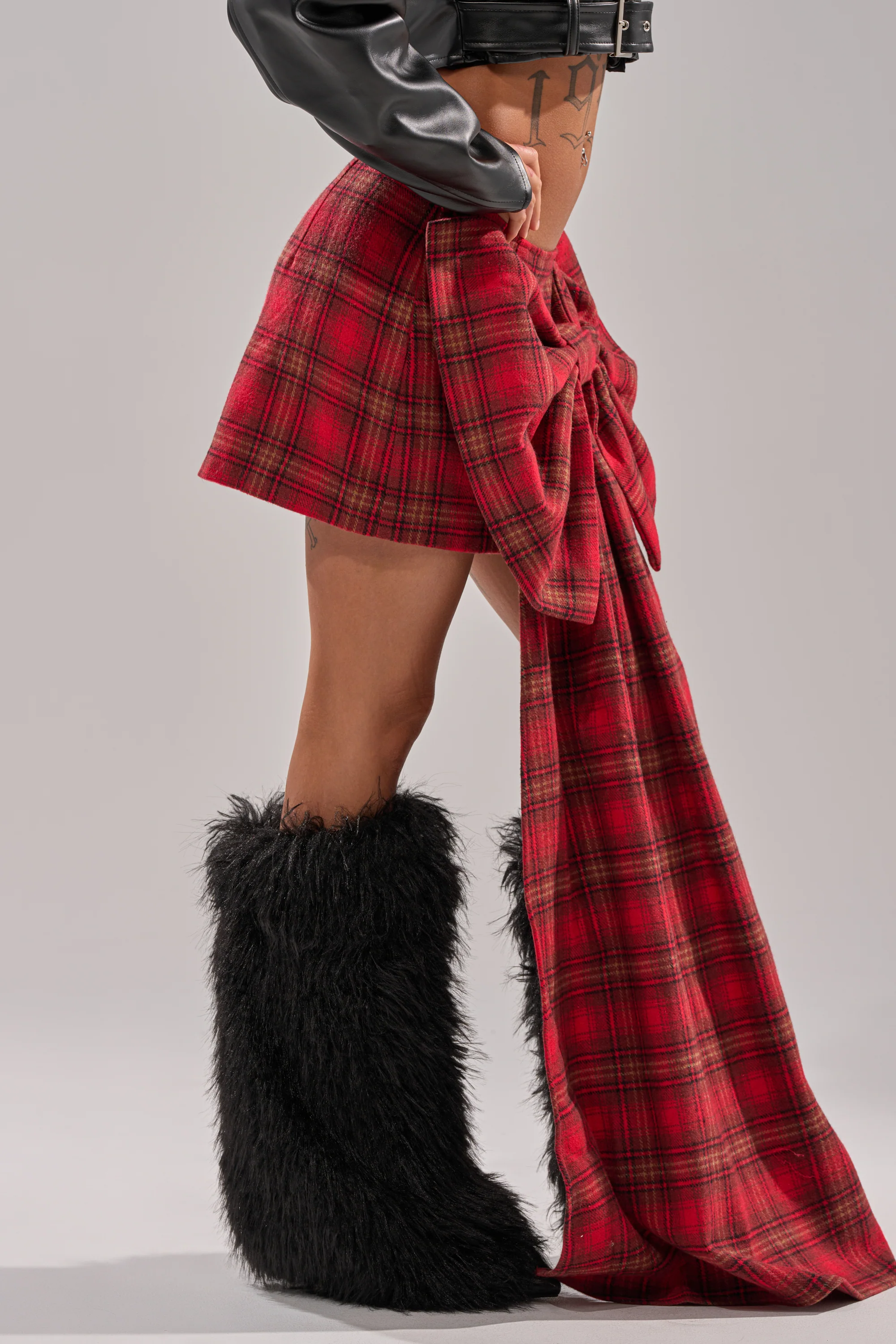 LOVELY DAYS PLAID BOW MINI SKIRT - Image 3