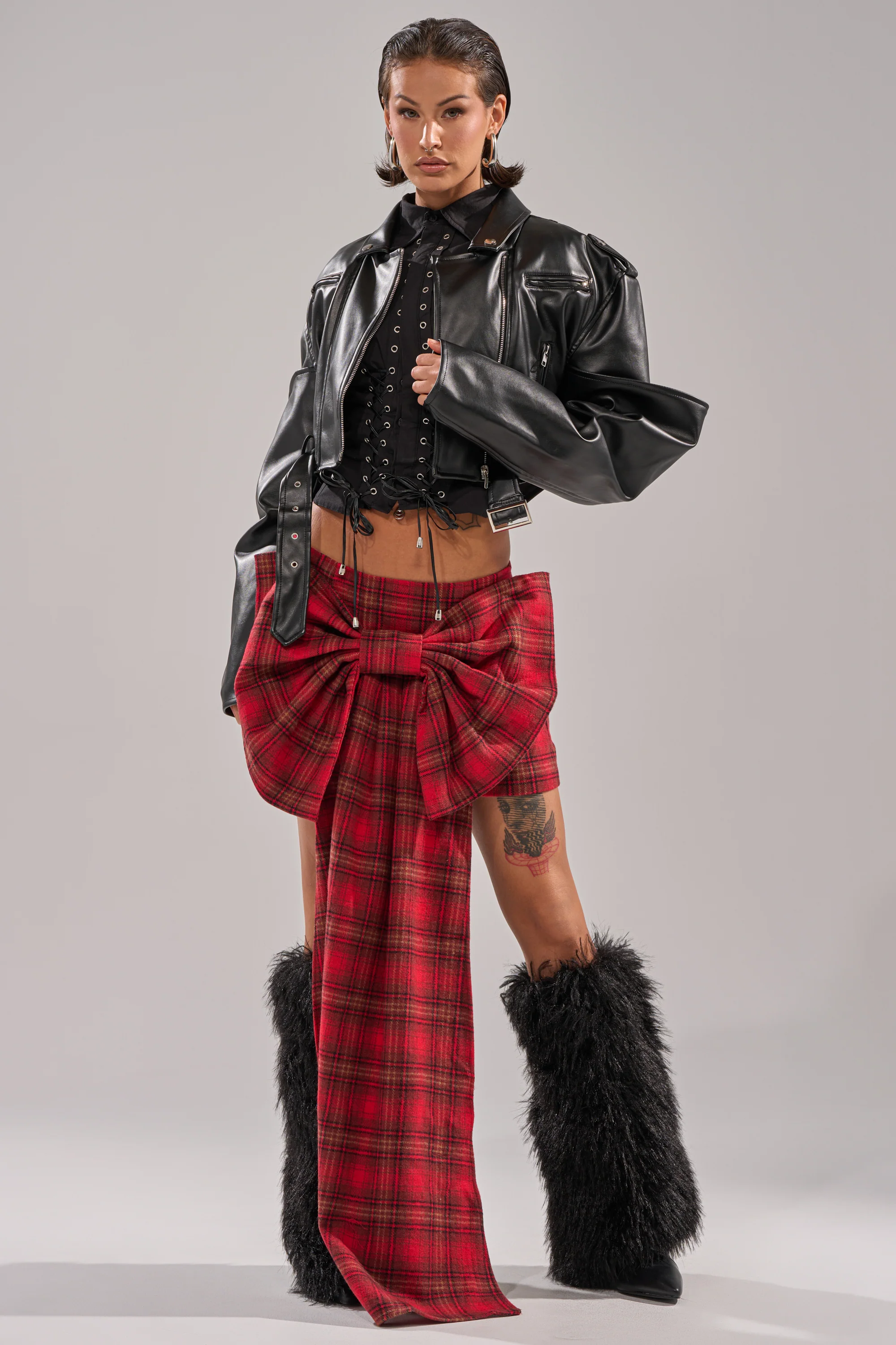 LOVELY DAYS PLAID BOW MINI SKIRT - Image 6