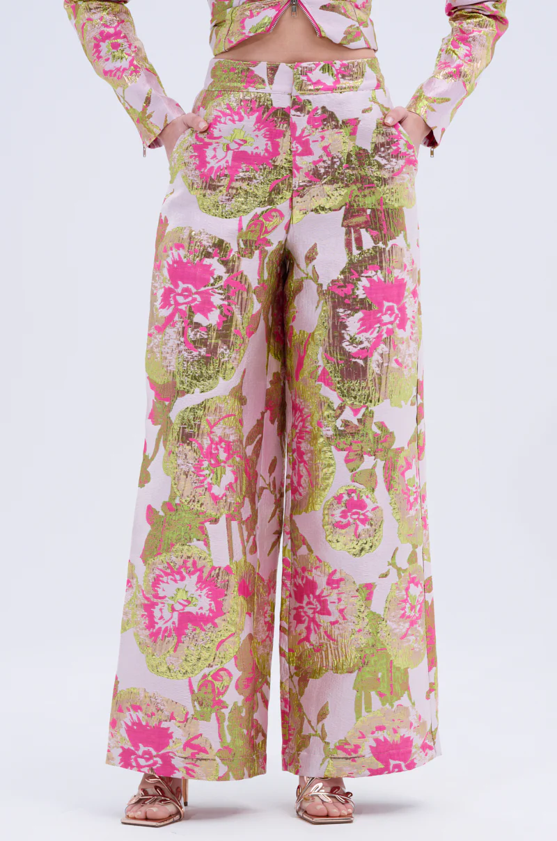 LOVELY FLORAL BROCADE TROUSER - Image 4