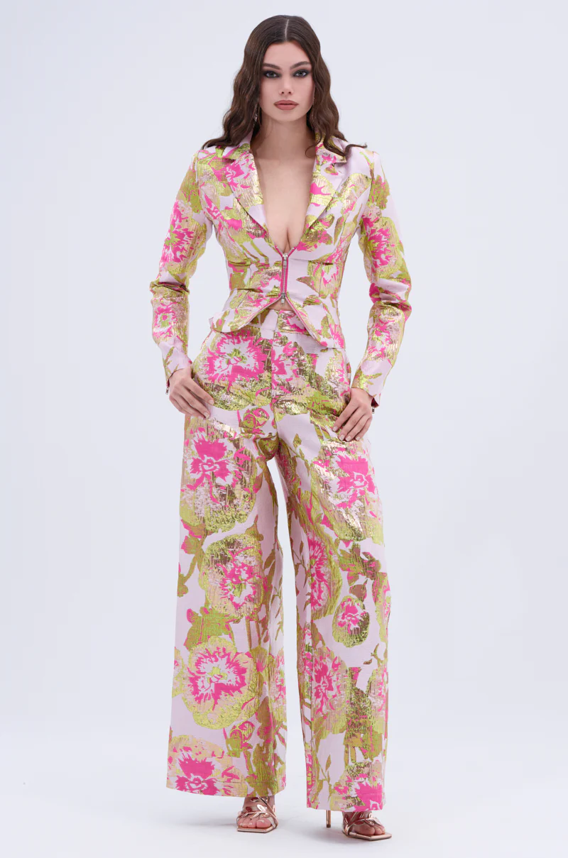 LOVELY FLORAL BROCADE TROUSER - Image 9