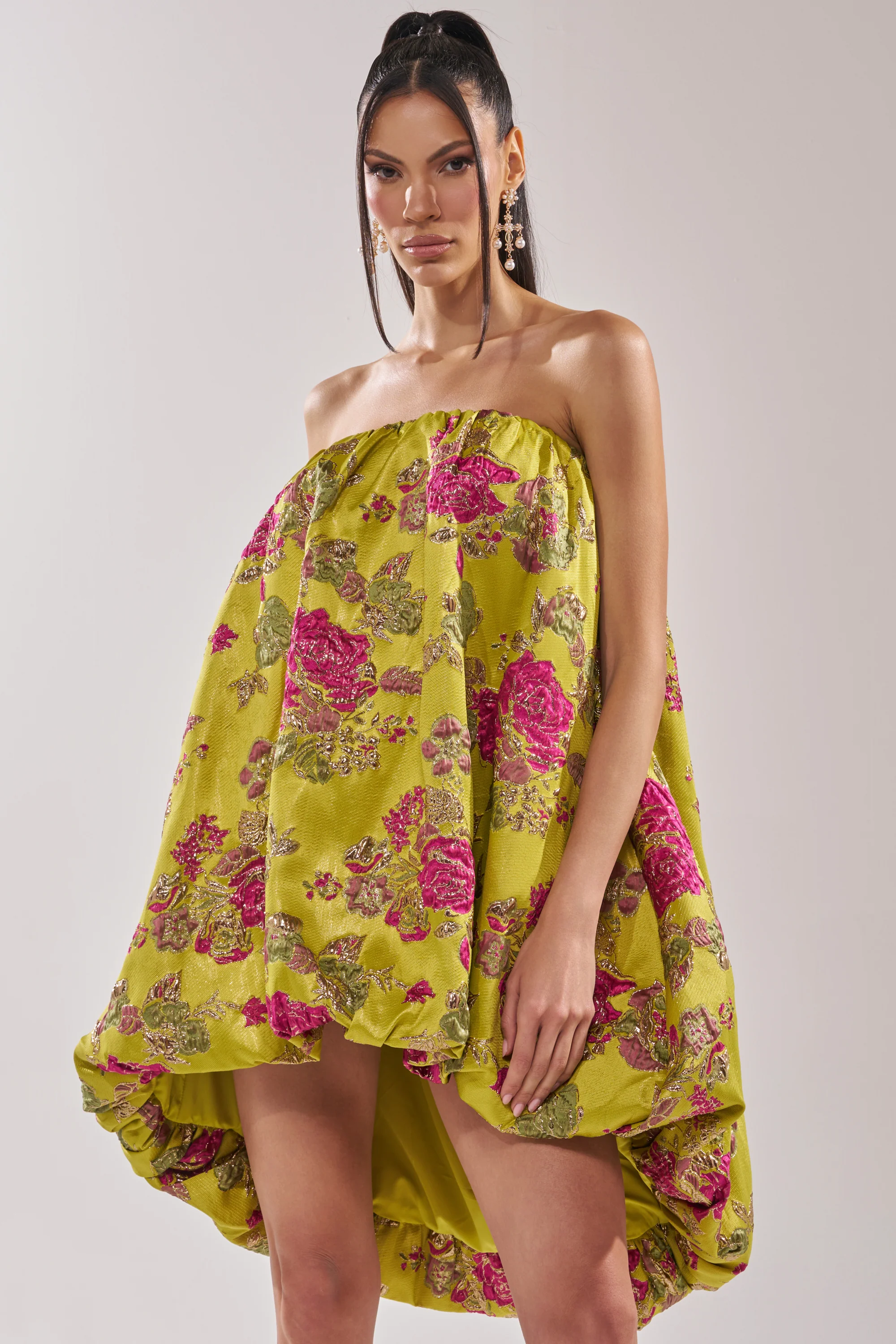 LOVER GIRL BROCADE BUBBLE DRESS - Image 2