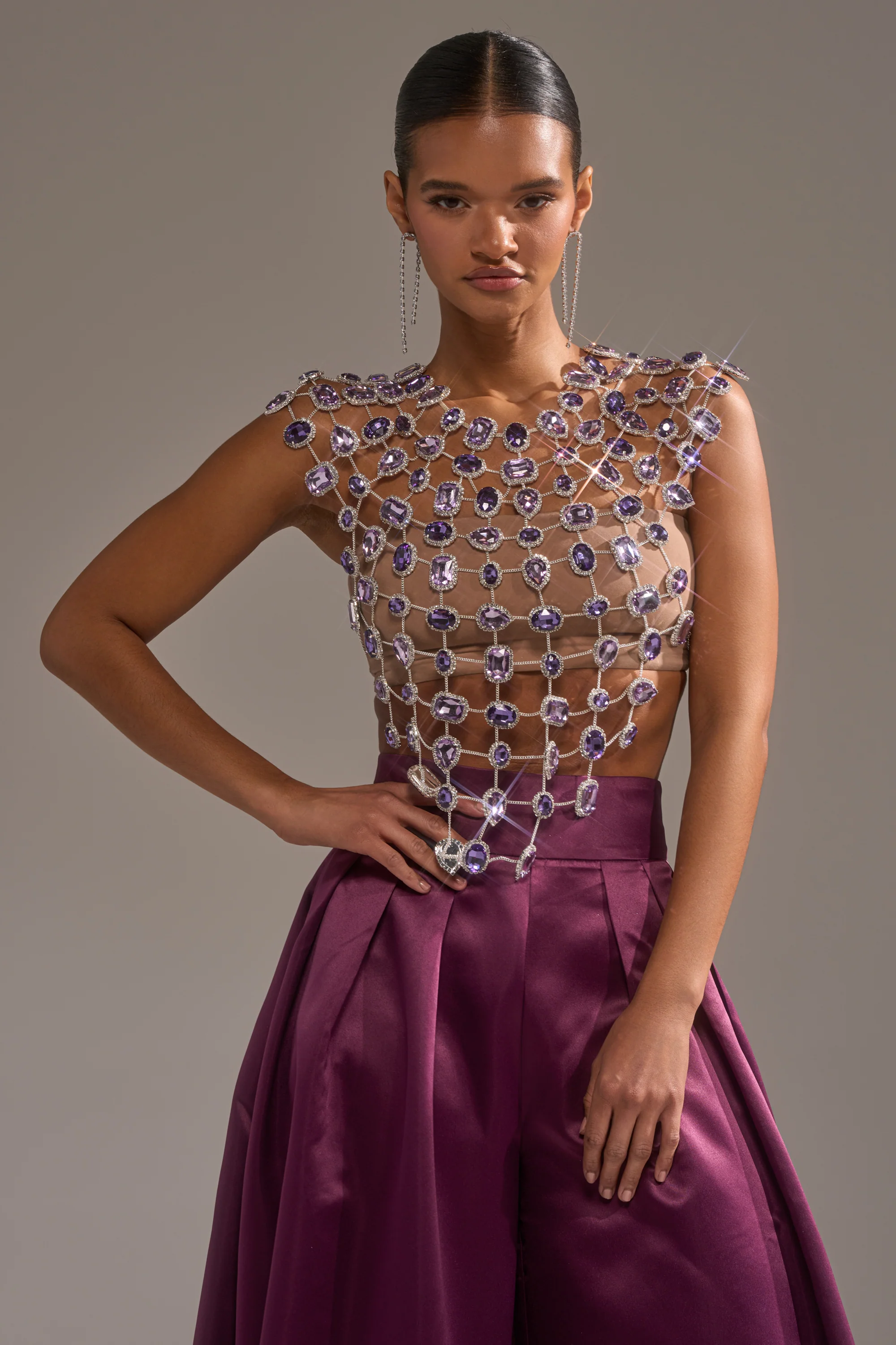 LOVER GIRL RHINESTONE CHAIN TOP - Image 4