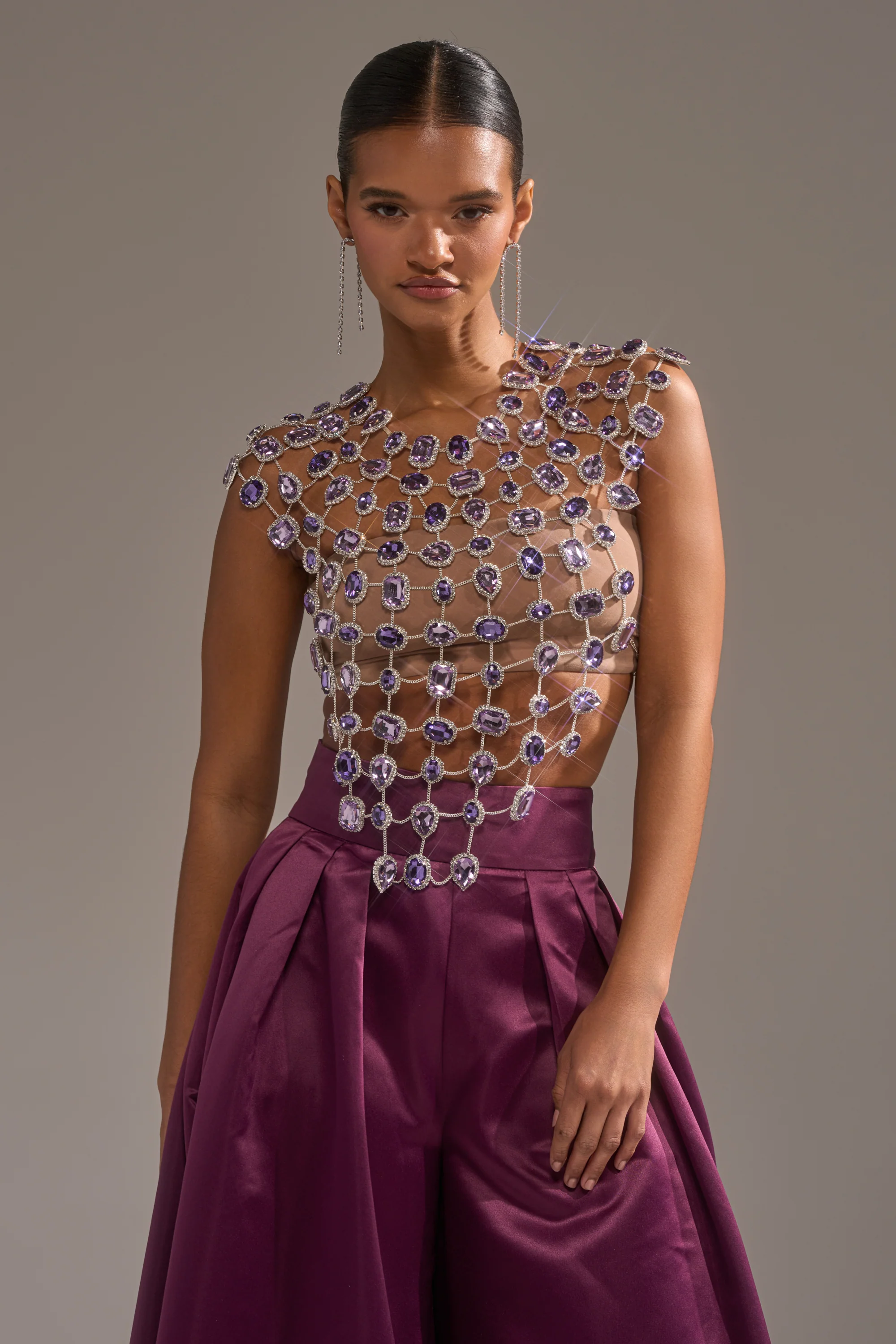LOVER GIRL RHINESTONE CHAIN TOP - Image 5