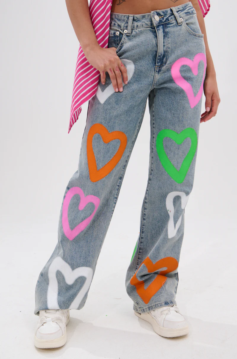 LOVERGIRL AIRBRUSHED WIDE LEG JEANS - Image 2