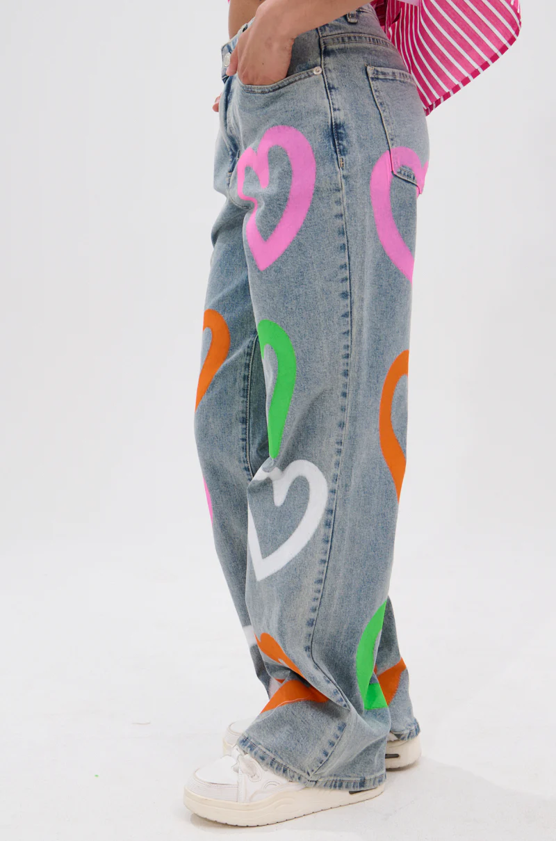 LOVERGIRL AIRBRUSHED WIDE LEG JEANS - Image 3