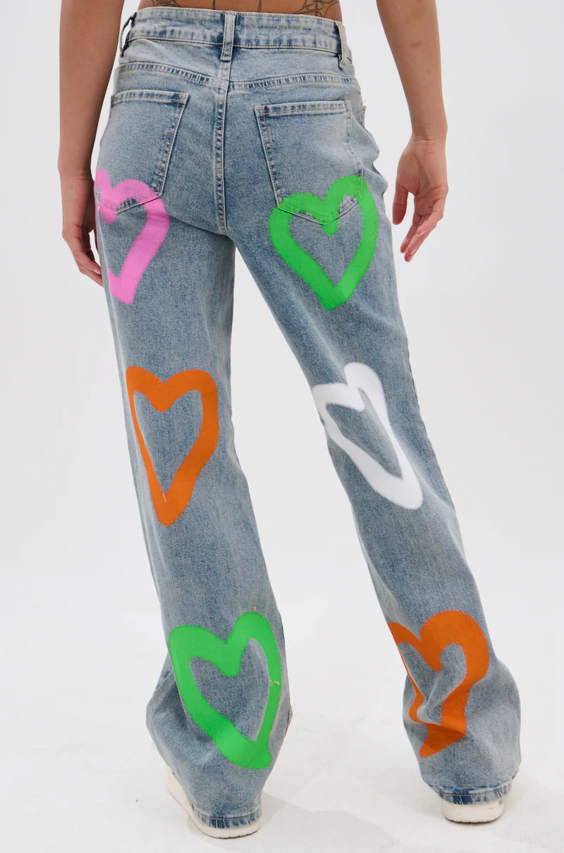LOVERGIRL AIRBRUSHED WIDE LEG JEANS - Image 4