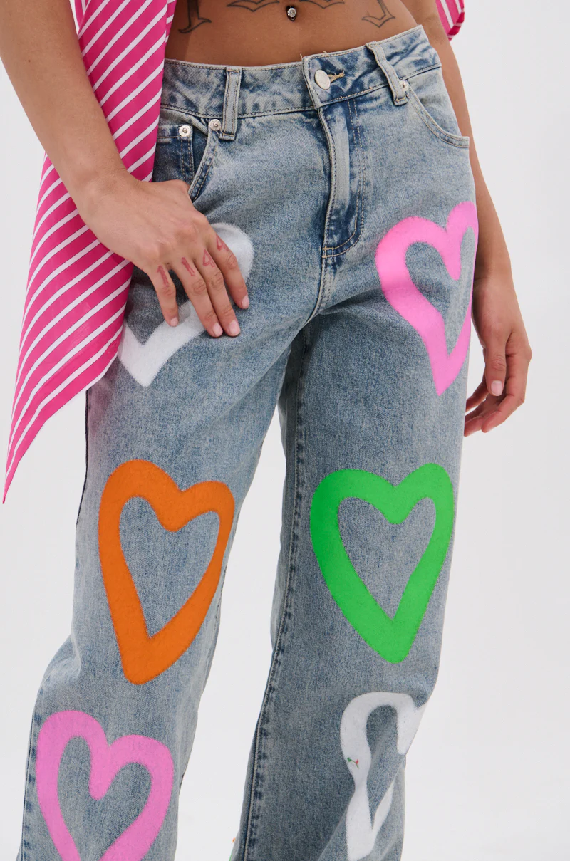 LOVERGIRL AIRBRUSHED WIDE LEG JEANS - Image 5