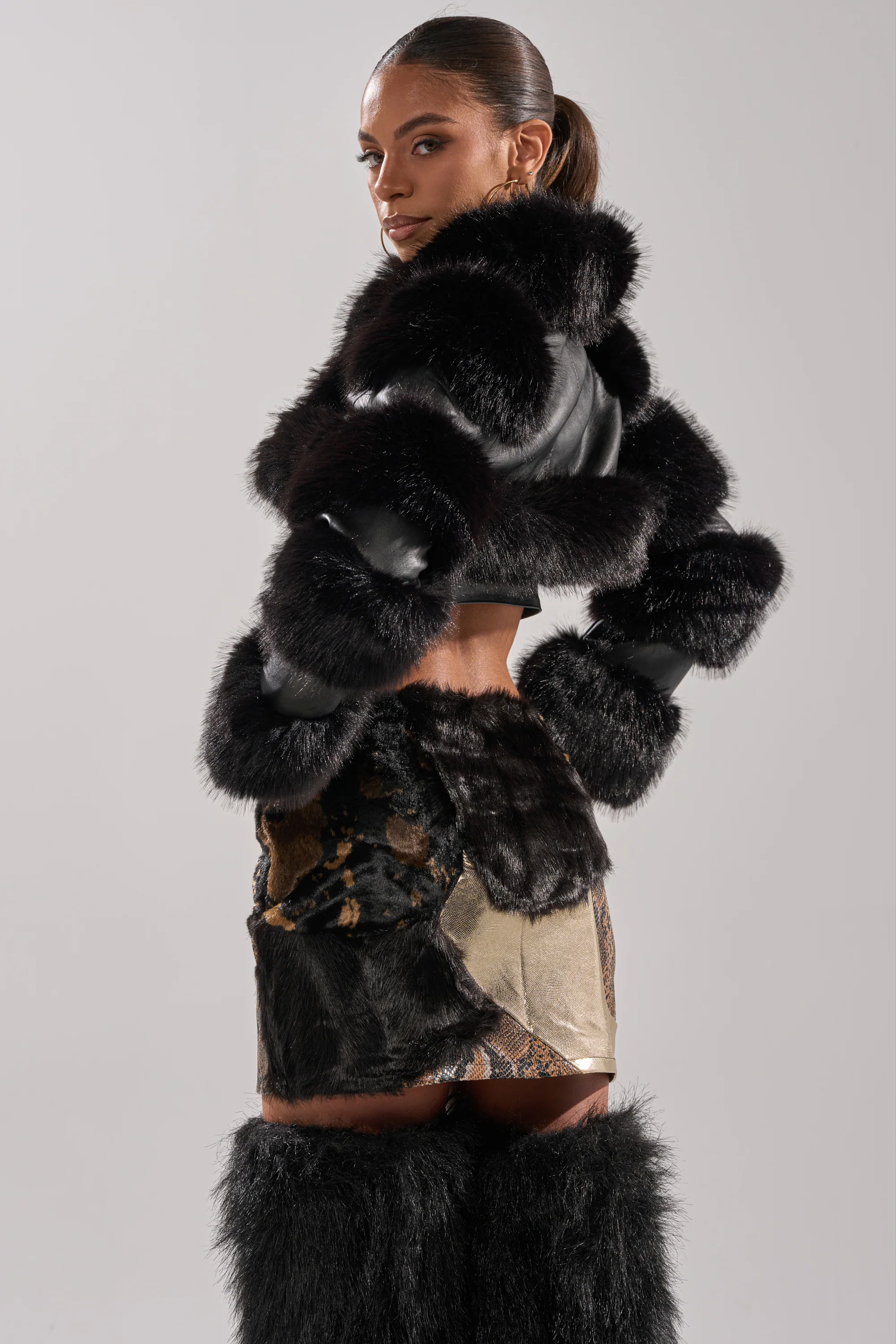 LOVERGIRL ULTRA CROP FUR TRIM MOTO - Image 6
