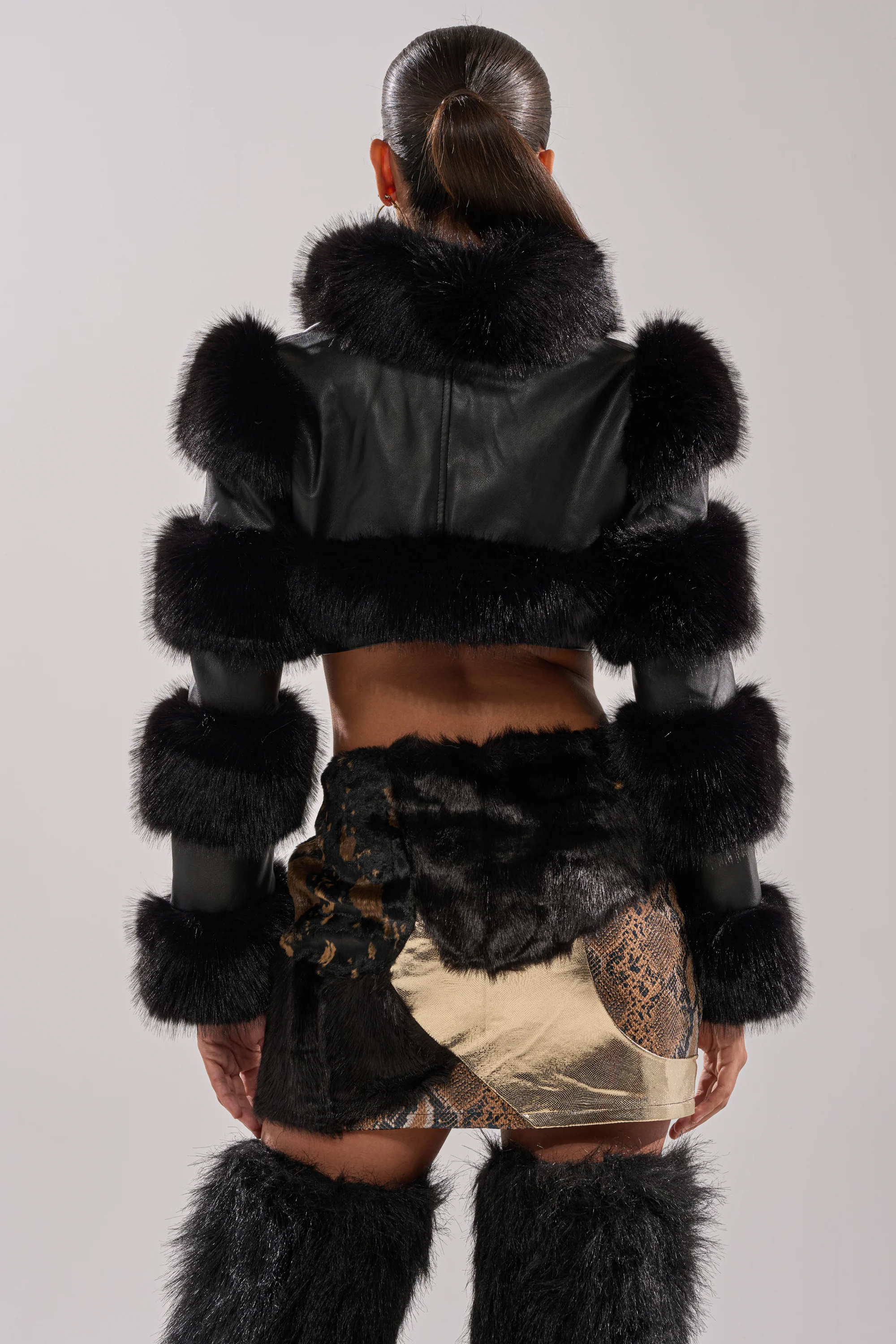 LOVERGIRL ULTRA CROP FUR TRIM MOTO - Image 7
