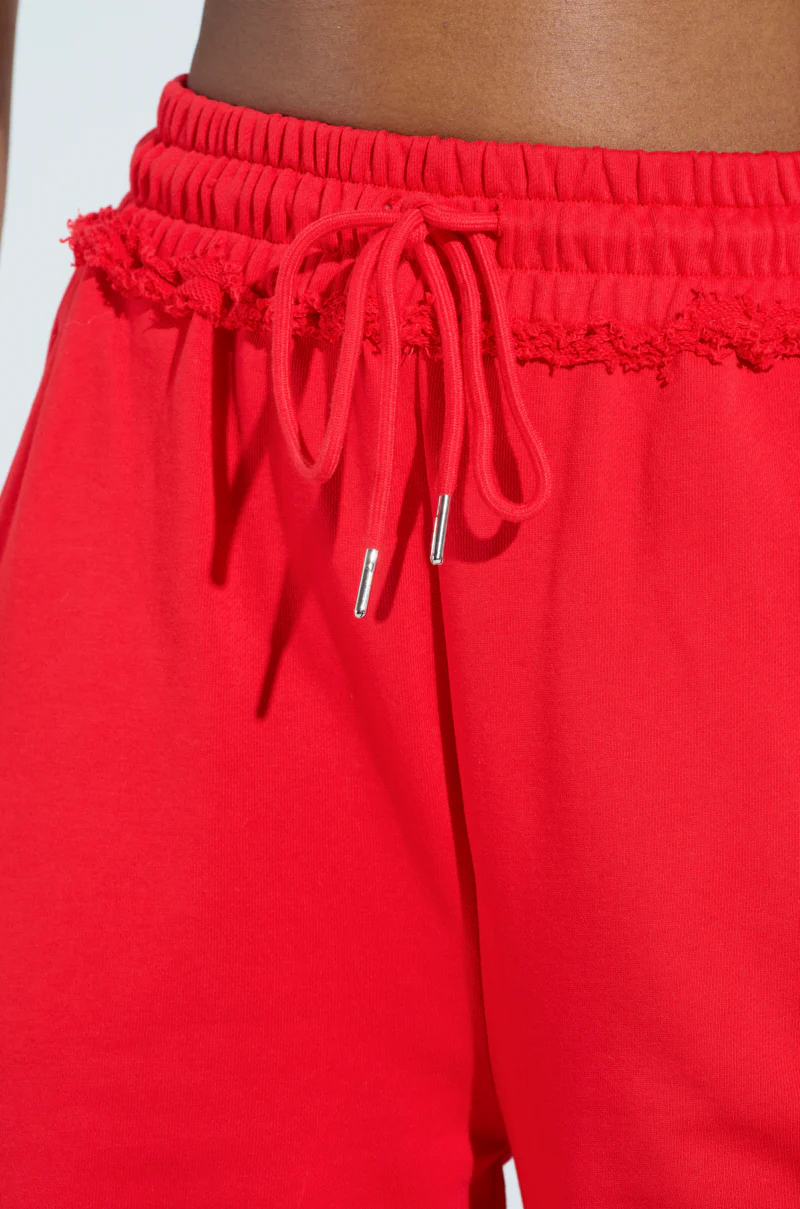 LOVERS CLUB WIDE LEG JOGGER IN RED - Image 8