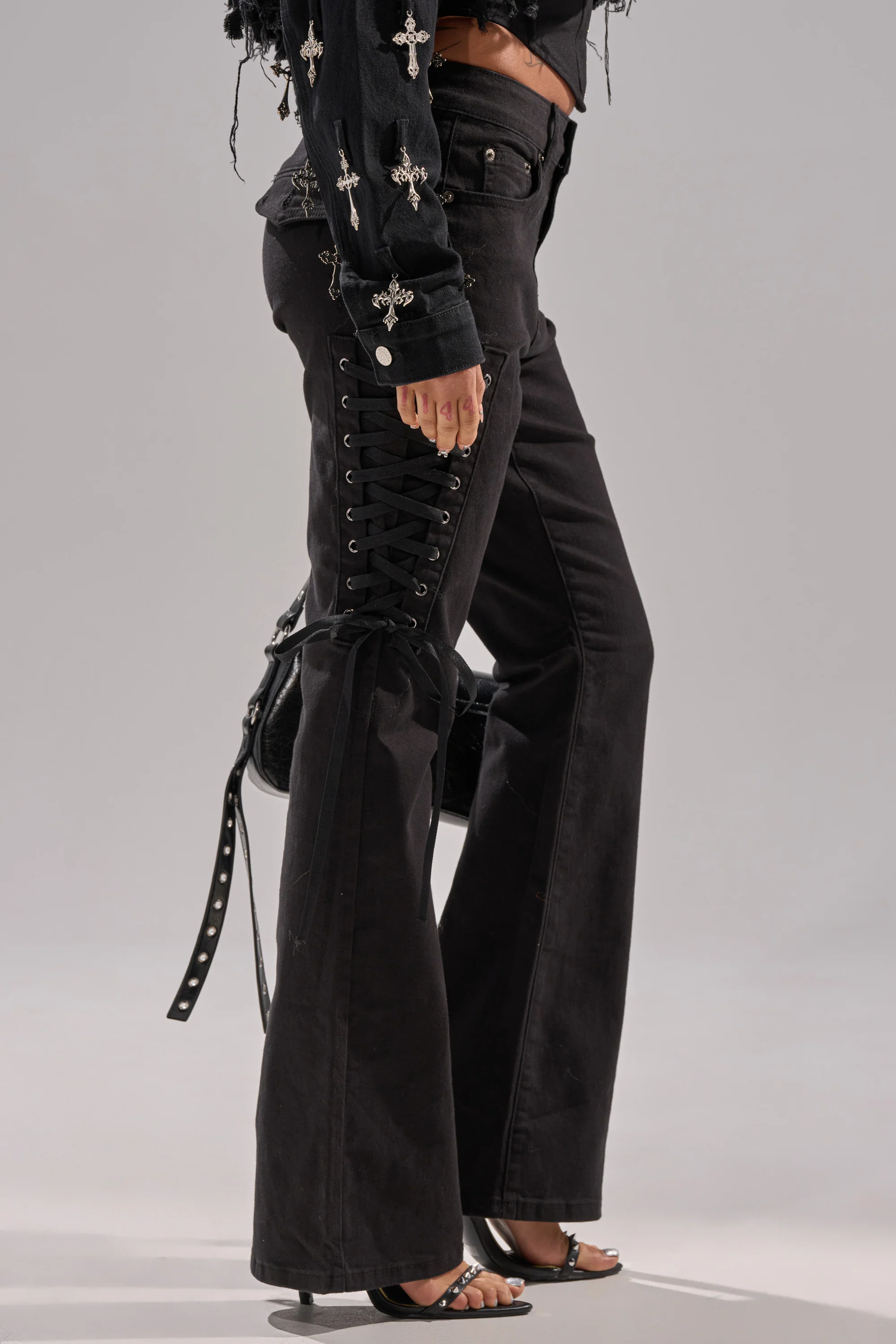 LOW LIFE LACE-UP JEANS - Image 4