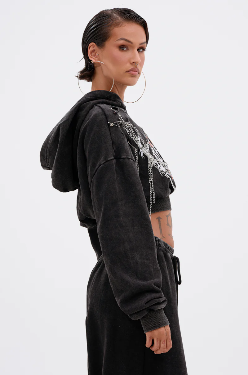 LUCKY ELEVEN CHAIN CROP SWEATSHIRT - Image 4