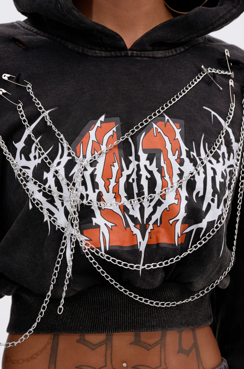 LUCKY ELEVEN CHAIN CROP SWEATSHIRT - Image 8