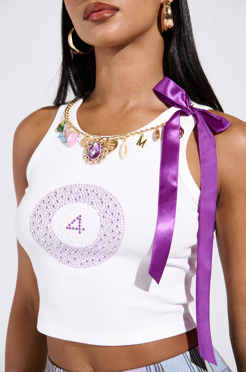 LUCKY FOUR RHINESTONE TANK - Image 9