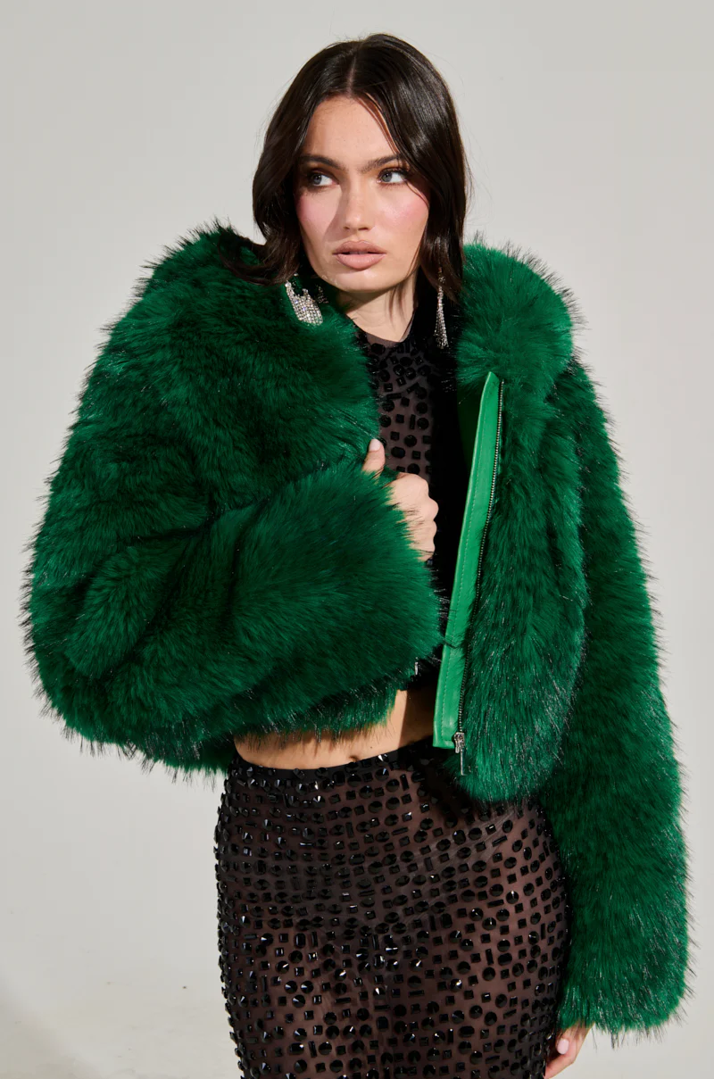 LUCKY HOODED FUR BOMBER - Image 3