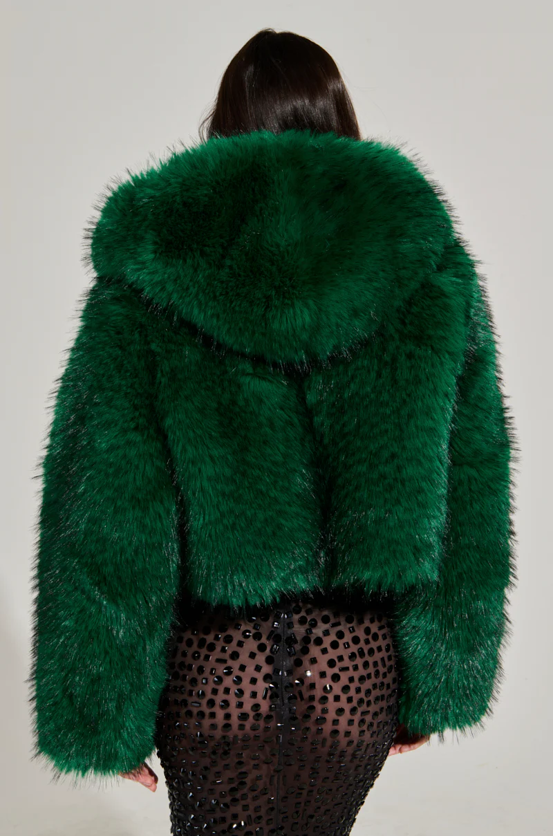 LUCKY HOODED FUR BOMBER - Image 5