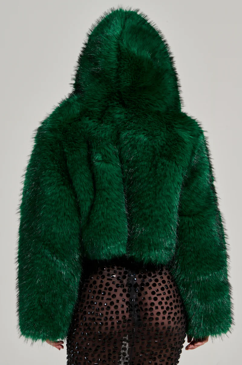 LUCKY HOODED FUR BOMBER - Image 6