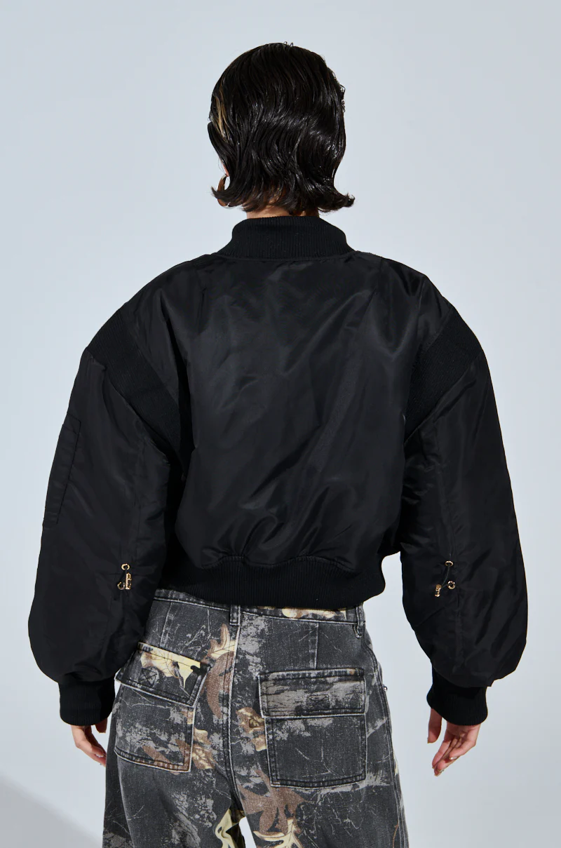 LUCKY ME ASYMMETRICAL BOMBER IN BLACK - Image 6
