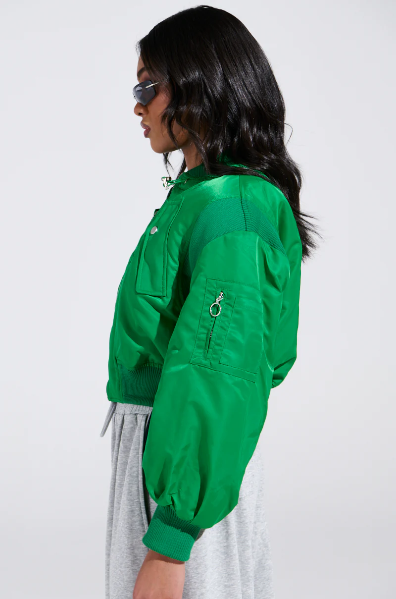 LUCKY ME ASYMMETRICAL BOMBER IN GREEN - Image 5