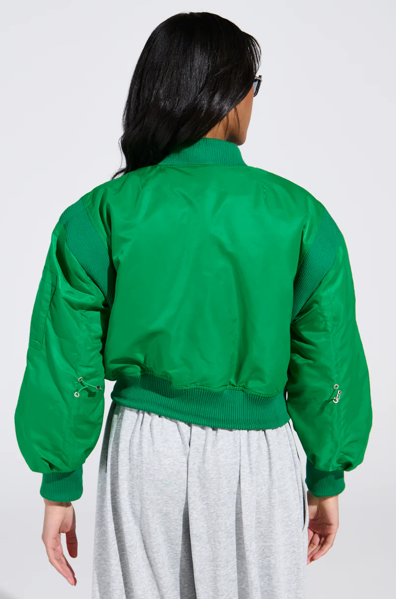 LUCKY ME ASYMMETRICAL BOMBER IN GREEN - Image 6