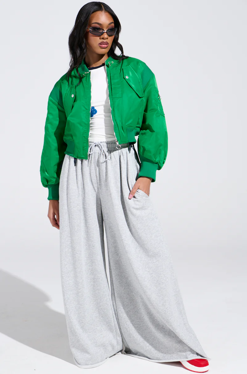 LUCKY ME ASYMMETRICAL BOMBER IN GREEN - Image 8