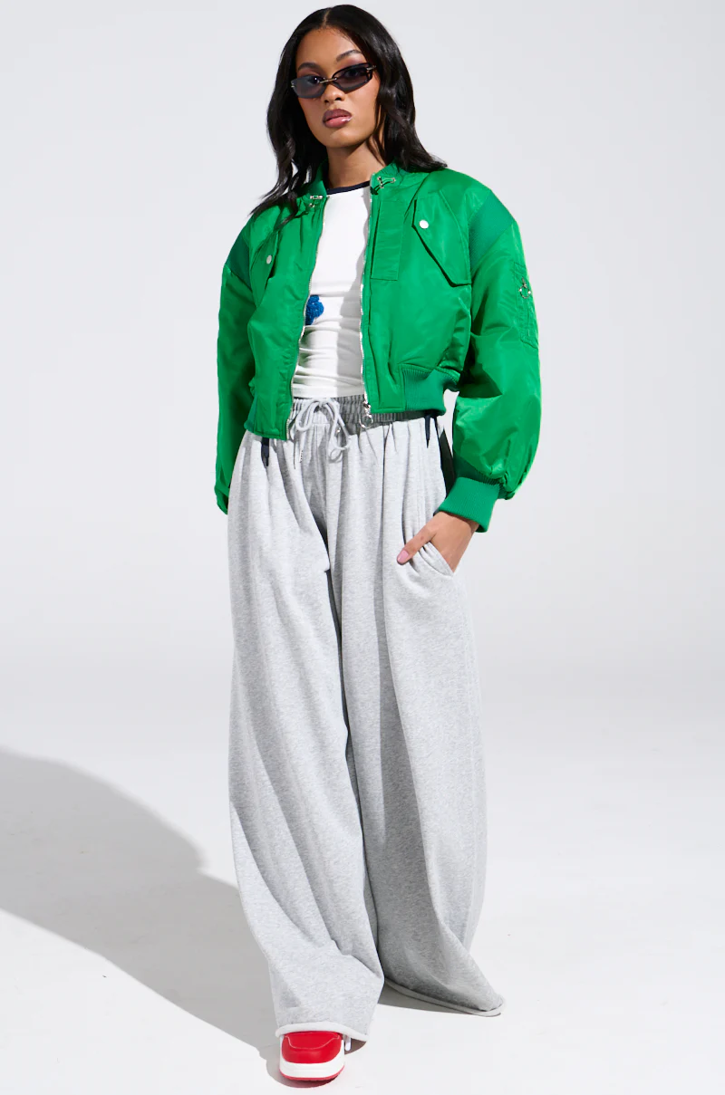 LUCKY ME ASYMMETRICAL BOMBER IN GREEN - Image 9
