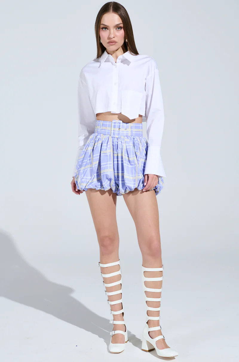 LUCKY ME SATIN PLAID SHORT - Image 7