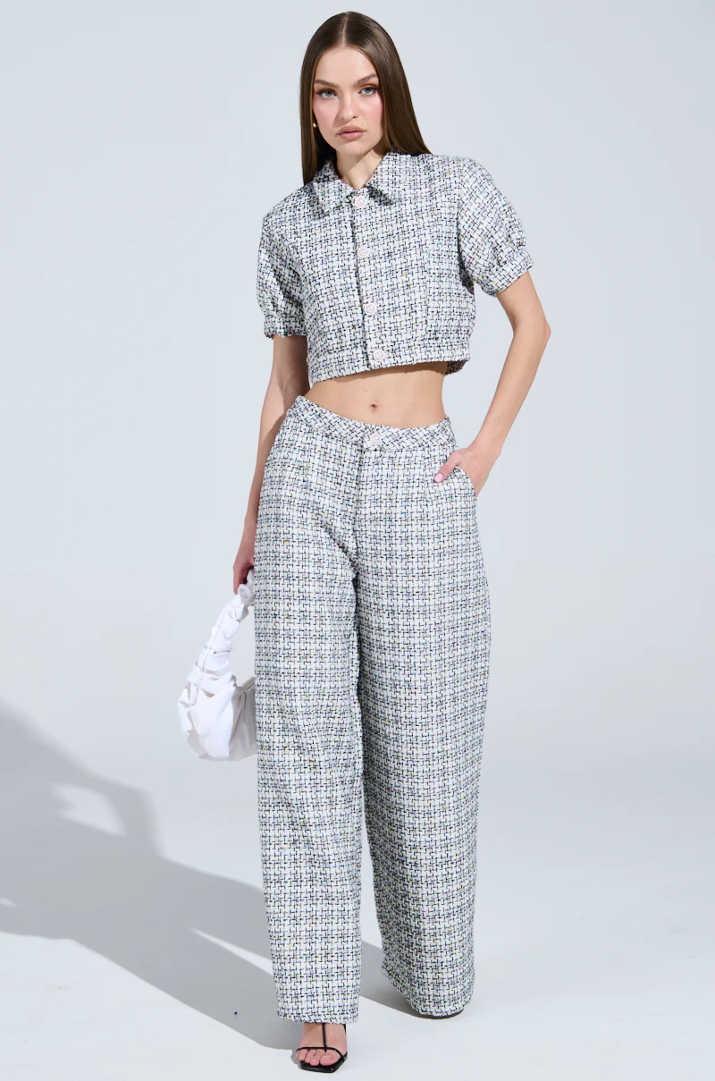 LULU SHORT SLEEVE TWEED BLOUSE - Image 5
