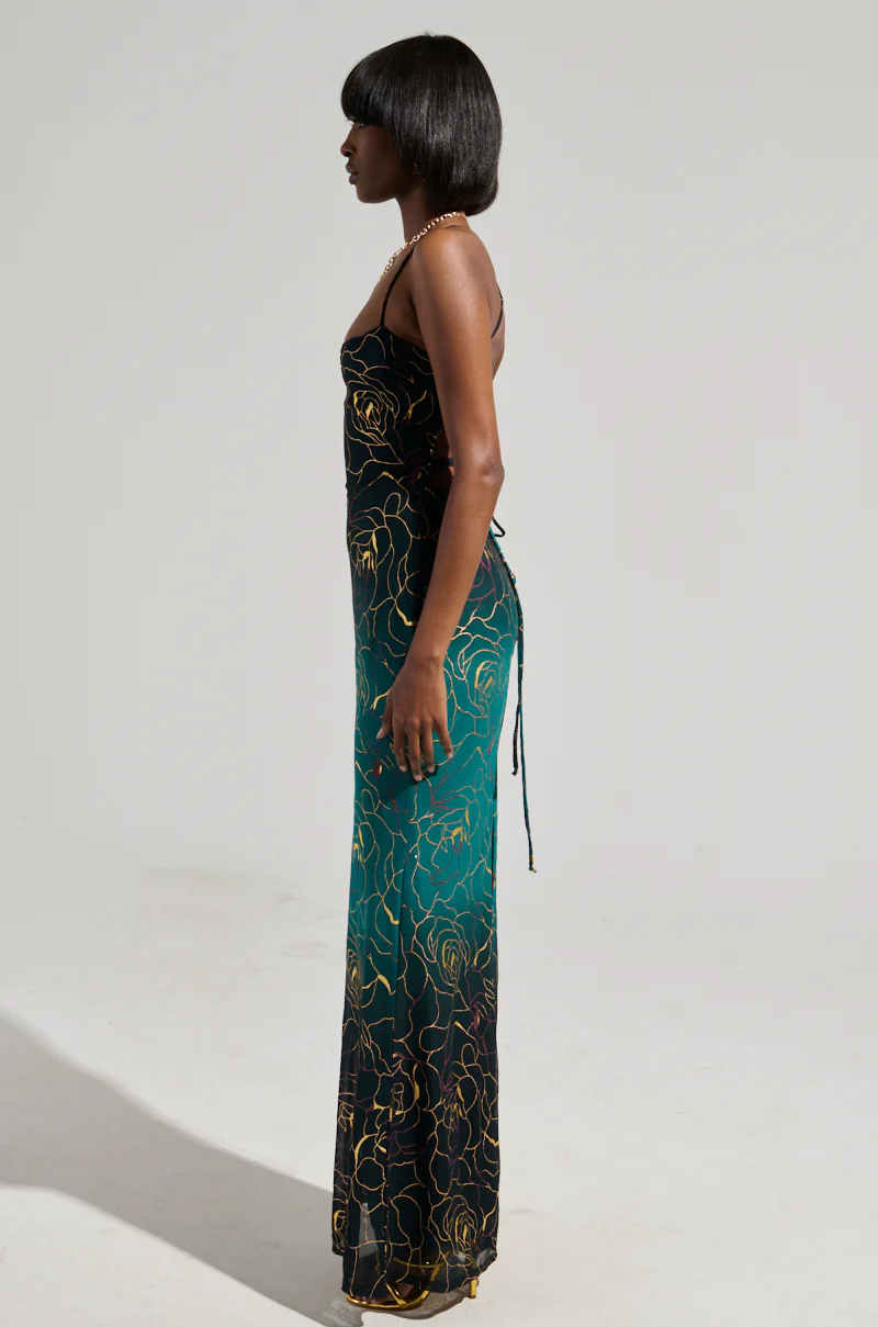 LUNA METALLIC OMBRE PRINTED MIDI DRESS - Image 3