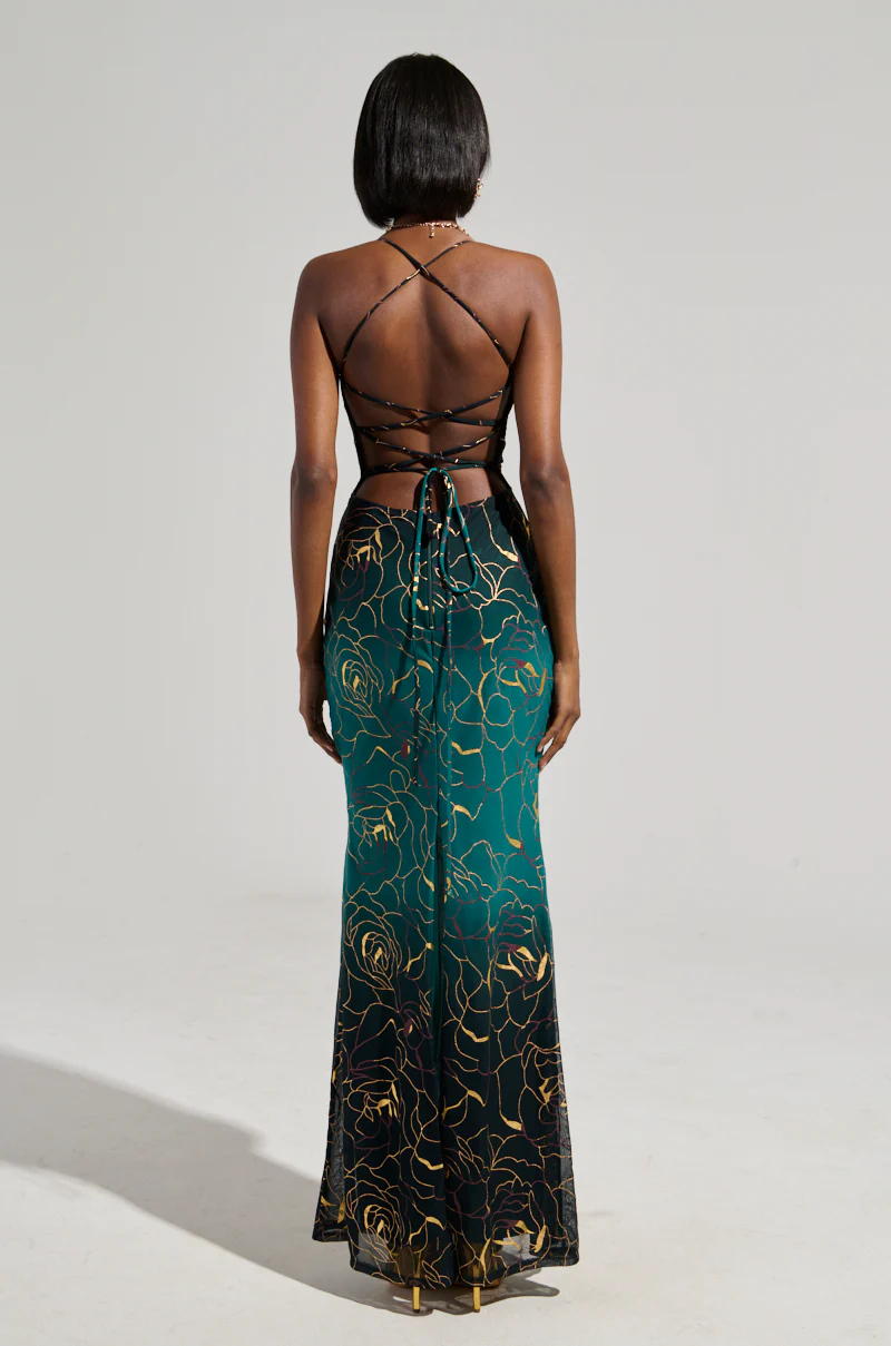 LUNA METALLIC OMBRE PRINTED MIDI DRESS - Image 4