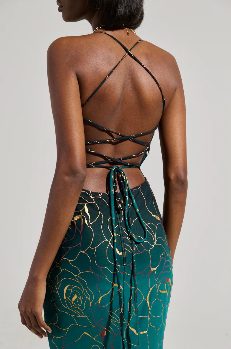 LUNA METALLIC OMBRE PRINTED MIDI DRESS - Image 5