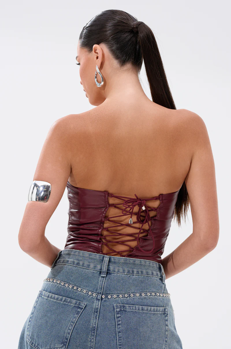 LUSH LIFE FAUX LEATHER BODYSUIT - Image 5