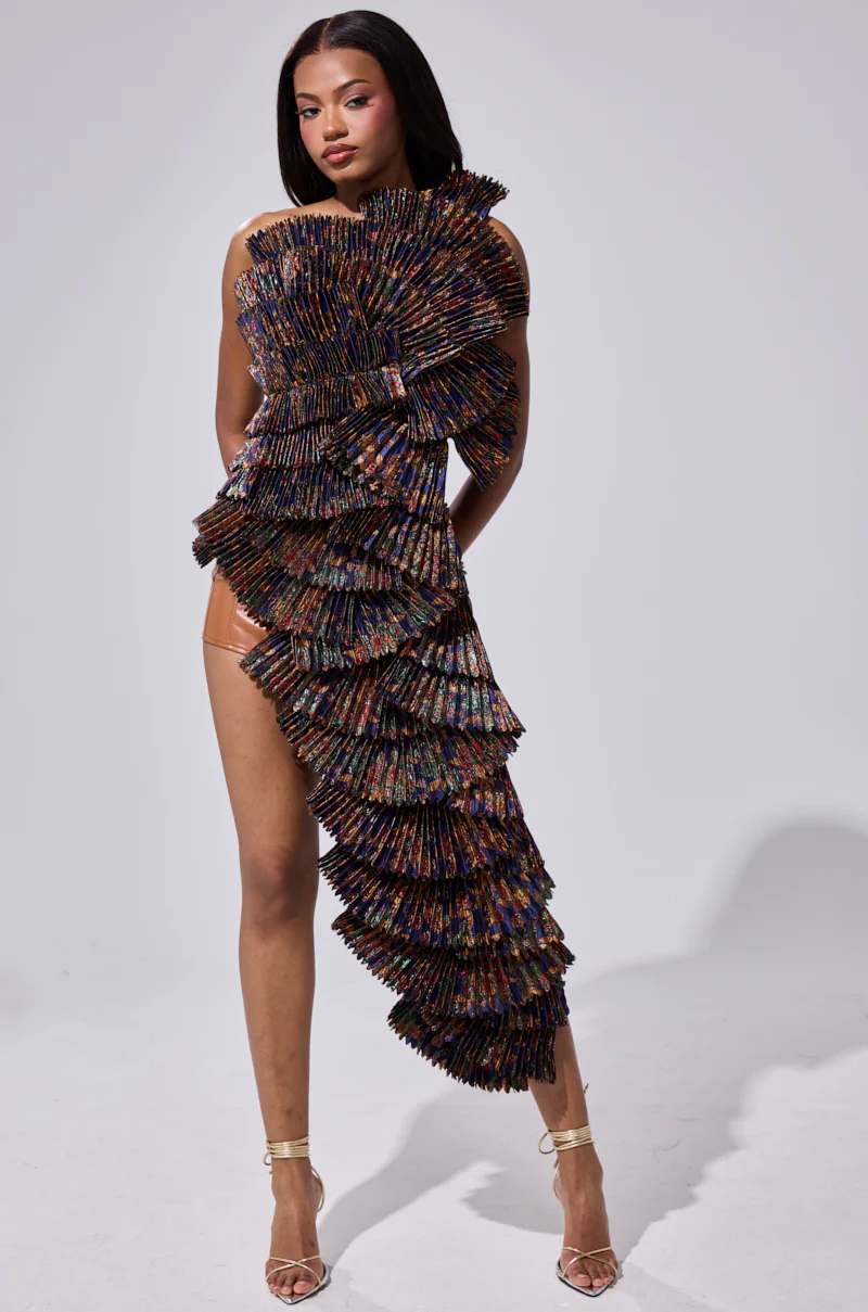 LUST FOR LIFE ASYMMETRICAL BROCADE TOP - Image 4