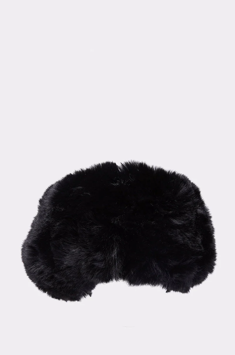 LUXE JENNY FAUX FUR HEADBAND IN BLACK - Image 6