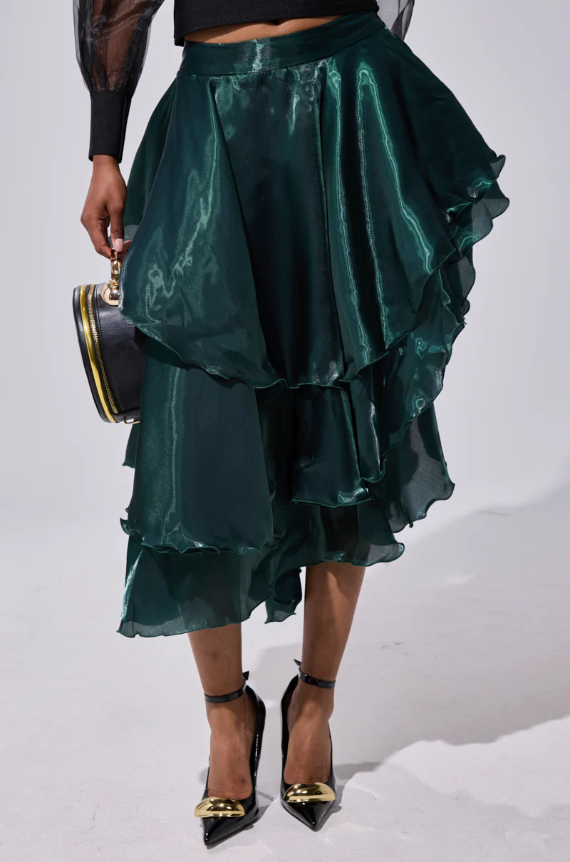 LUXE LIFE SATIN MIDI SKIRT - Image 2