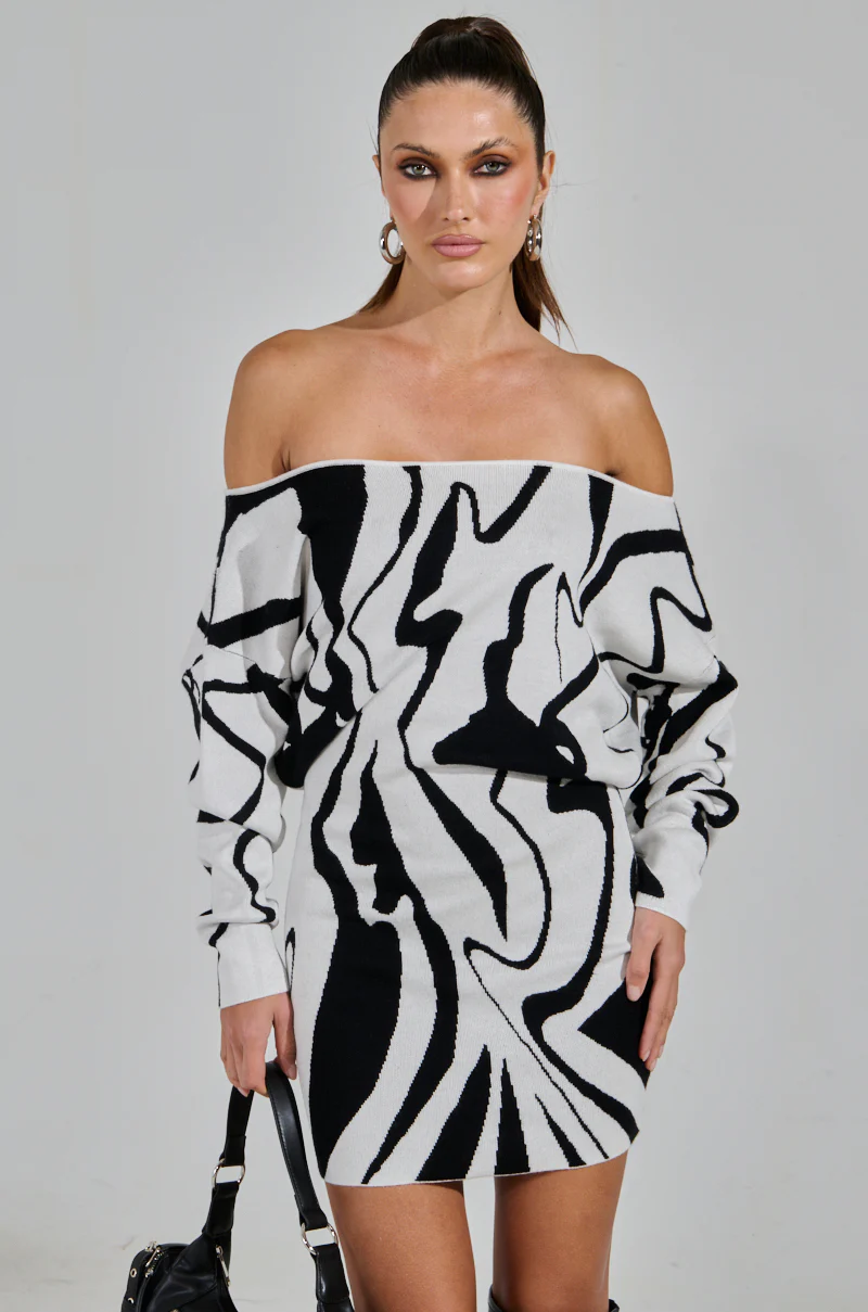 LYDIA KNIT PRINTED MINI DRESS - Image 3