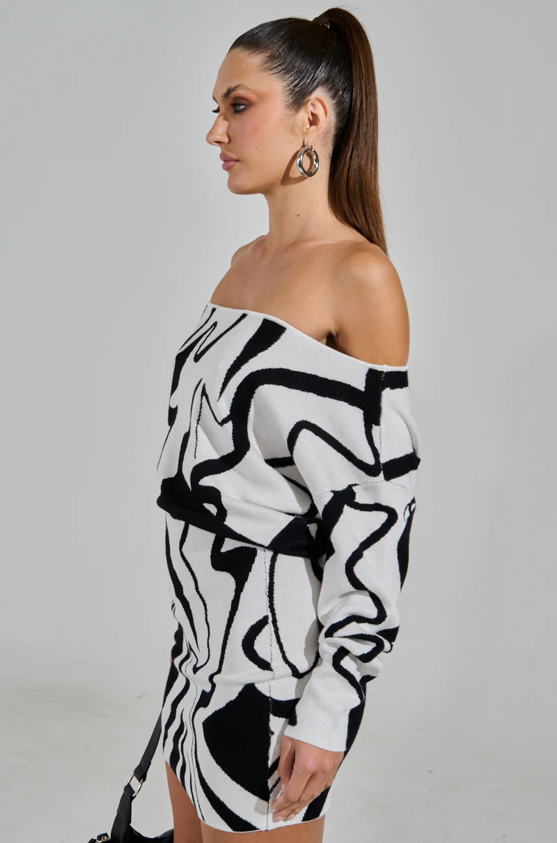 LYDIA KNIT PRINTED MINI DRESS - Image 4