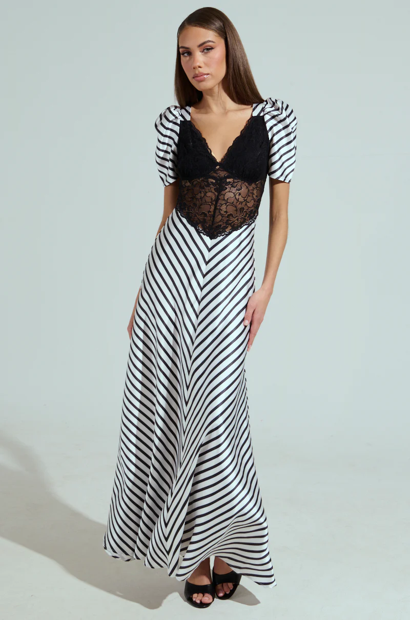 LYDIA LACE AND SATIN MAXI DRESS - Image 2
