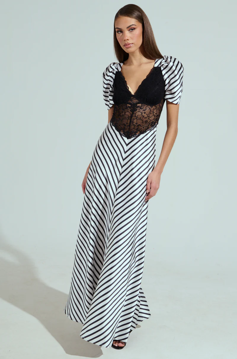 LYDIA LACE AND SATIN MAXI DRESS - Image 3