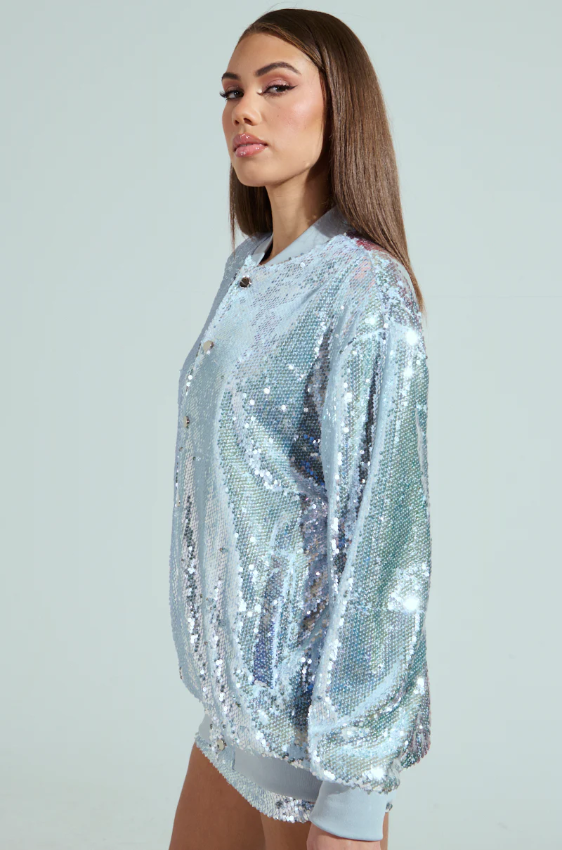 MA CHERIE OVERSIZED SEQUIN BOMBER - Image 4