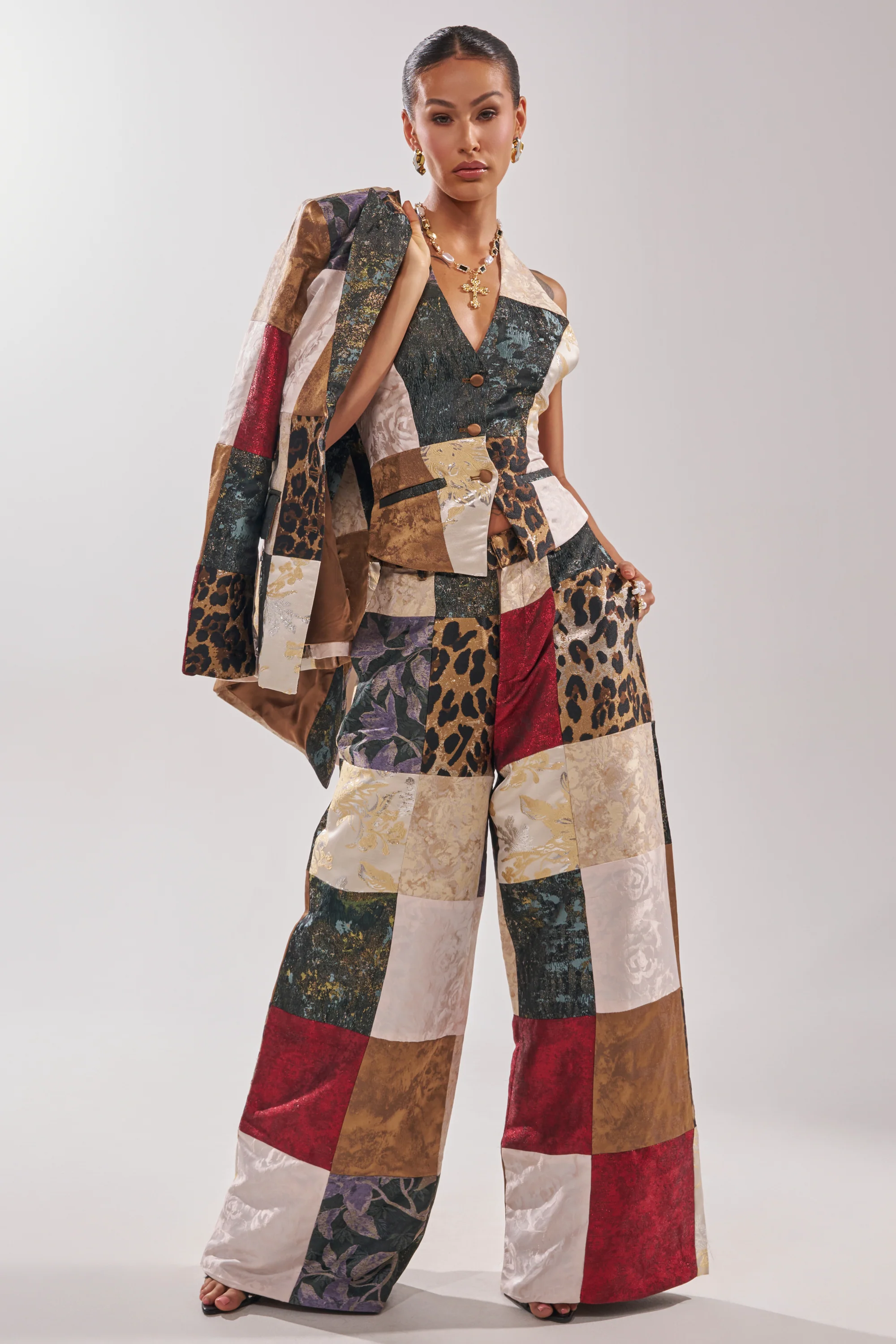 MADE YOU LOOK PATCHWORK HALTER VEST - Image 7