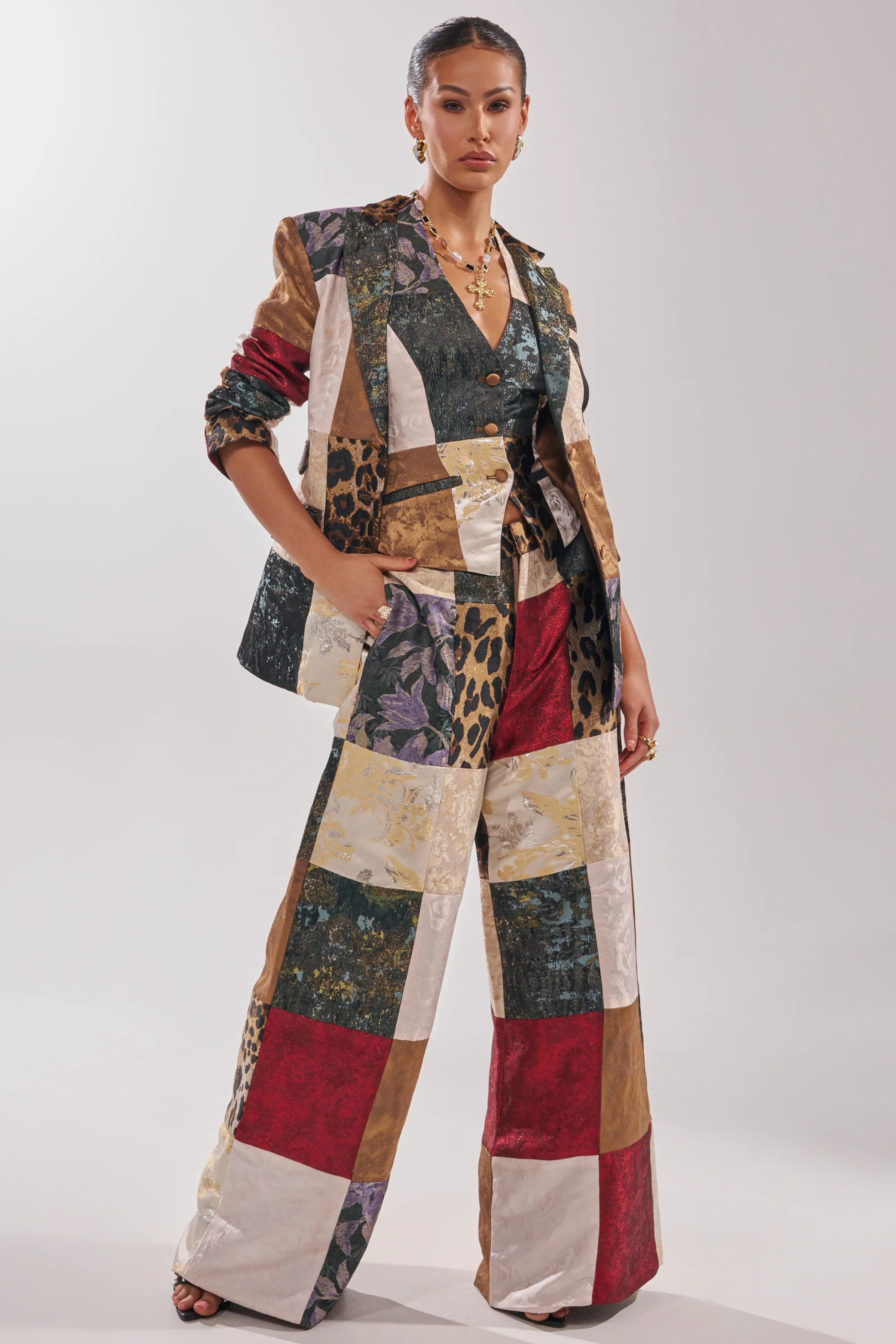 MADE YOU LOOK PATCHWORK HALTER VEST - Image 8