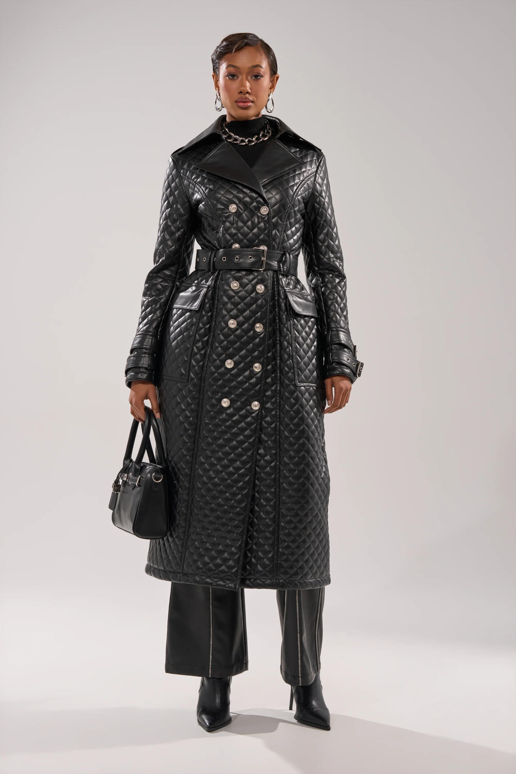 MADISON AVE QUILTED TRENCH