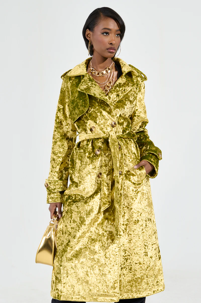 MAIN CHARACTER CRUSHED VELVET TRENCH - Image 3