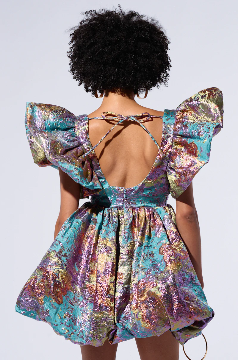 MAIN CHARACTER ENERGY BROCADE MINI DRESS - Image 3