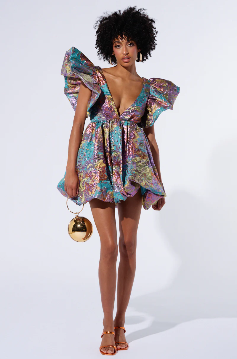 MAIN CHARACTER ENERGY BROCADE MINI DRESS - Image 4