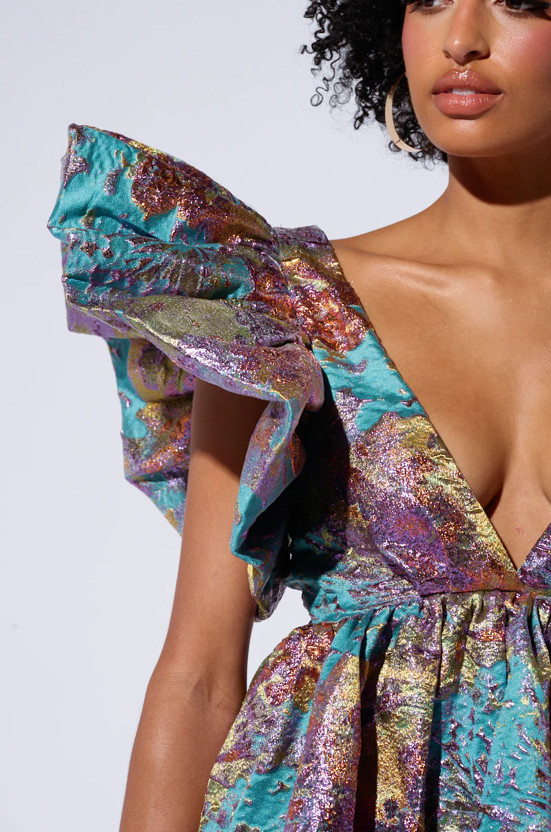 MAIN CHARACTER ENERGY BROCADE MINI DRESS - Image 5
