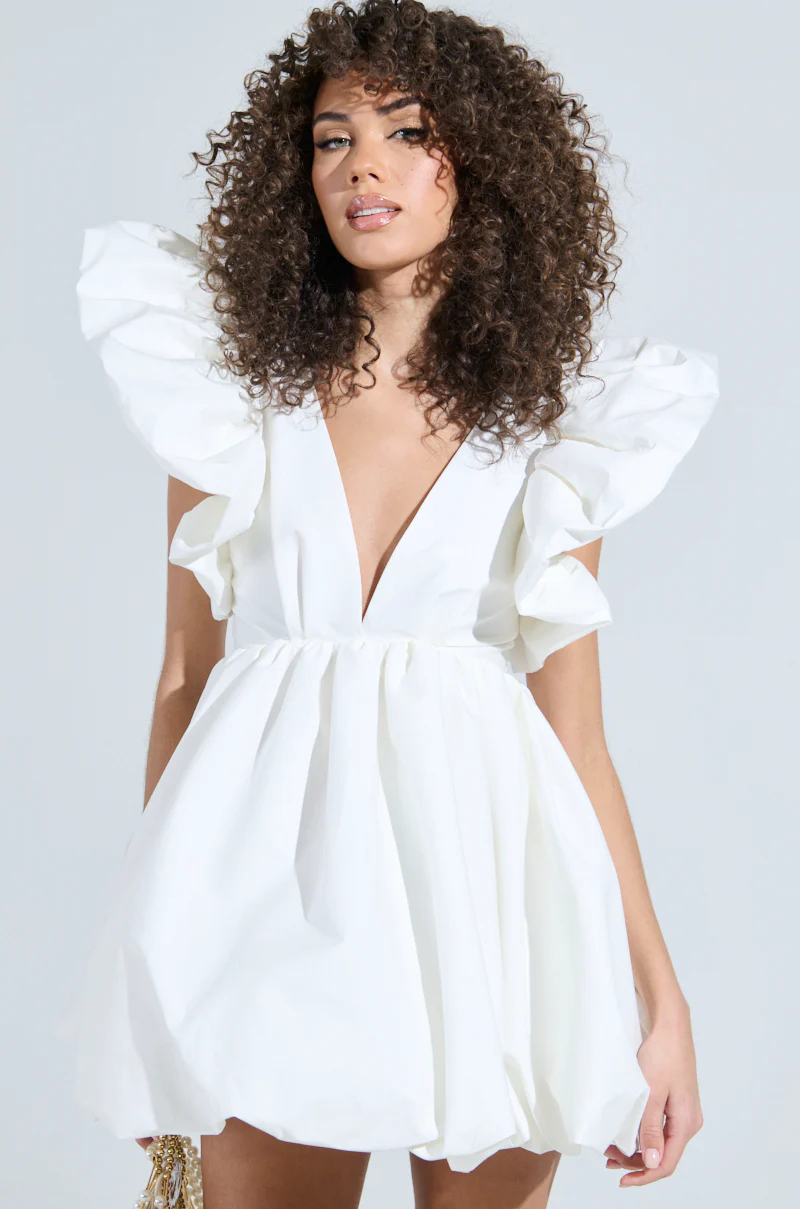 MAIN CHARACTER ENERGY MINI DRESS IN WHITE - Image 2