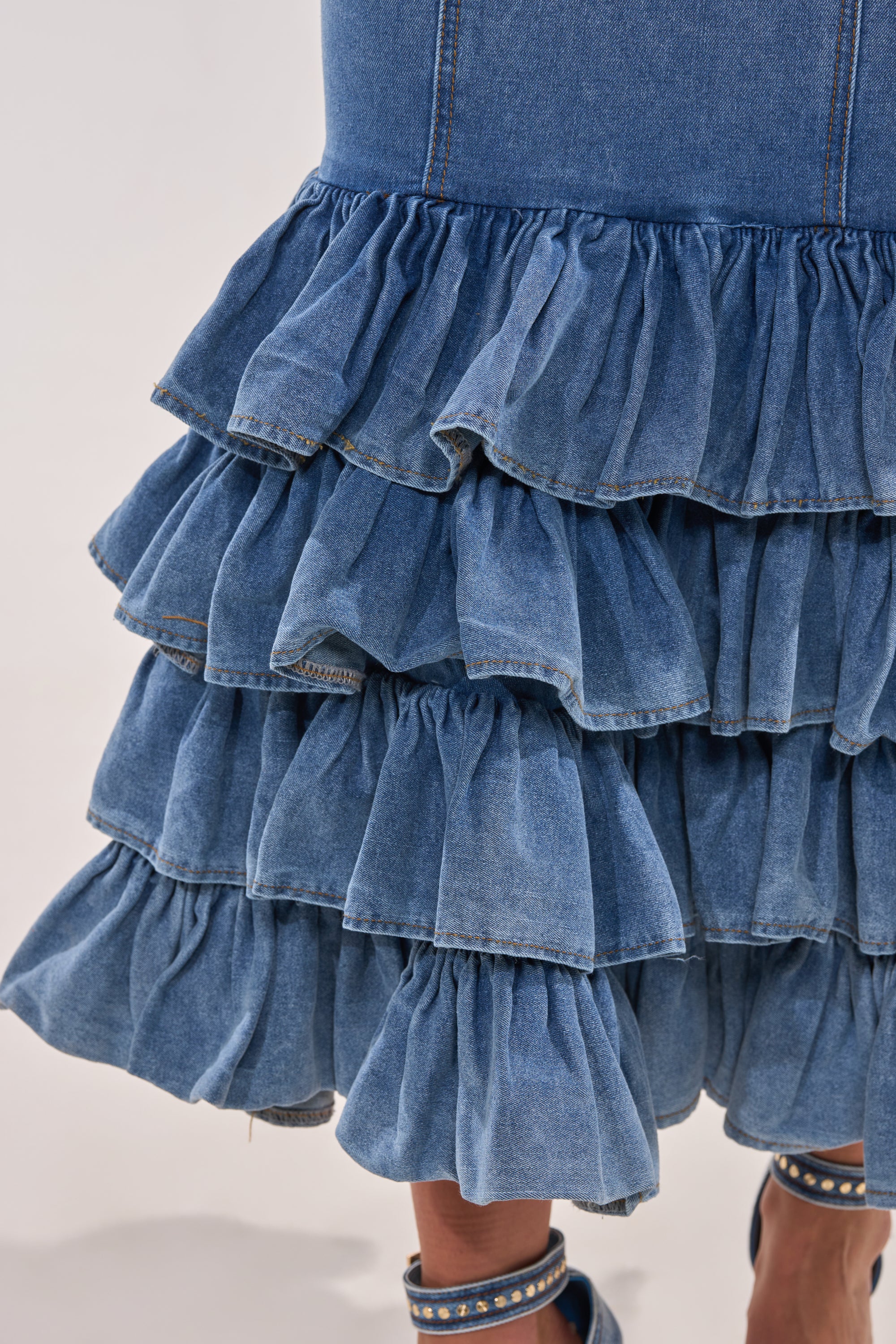 MAIN ONE DENIM RUFFLE MAXI DRESS - Image 7